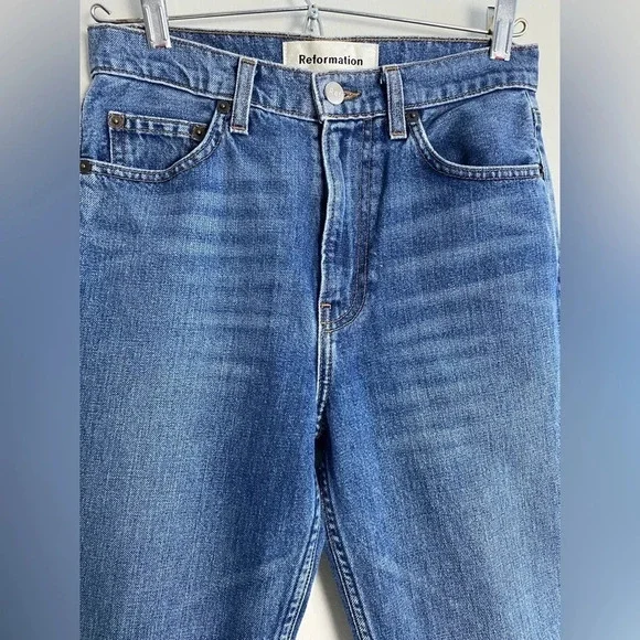 REFORMATION Julia High Cigarette Jean Baltic Wash Size 25 - Picture 5 of 12